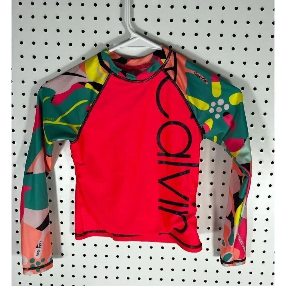 Girls Calvin Klein rash guard swim top